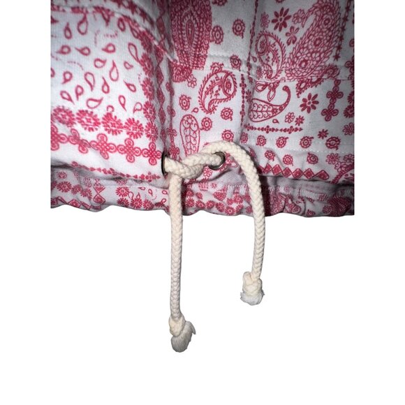 Jane & Delancey L Red & White Paisley Print Hoodie With Kangaroo Pockets Hippie - Picture 4 of 7